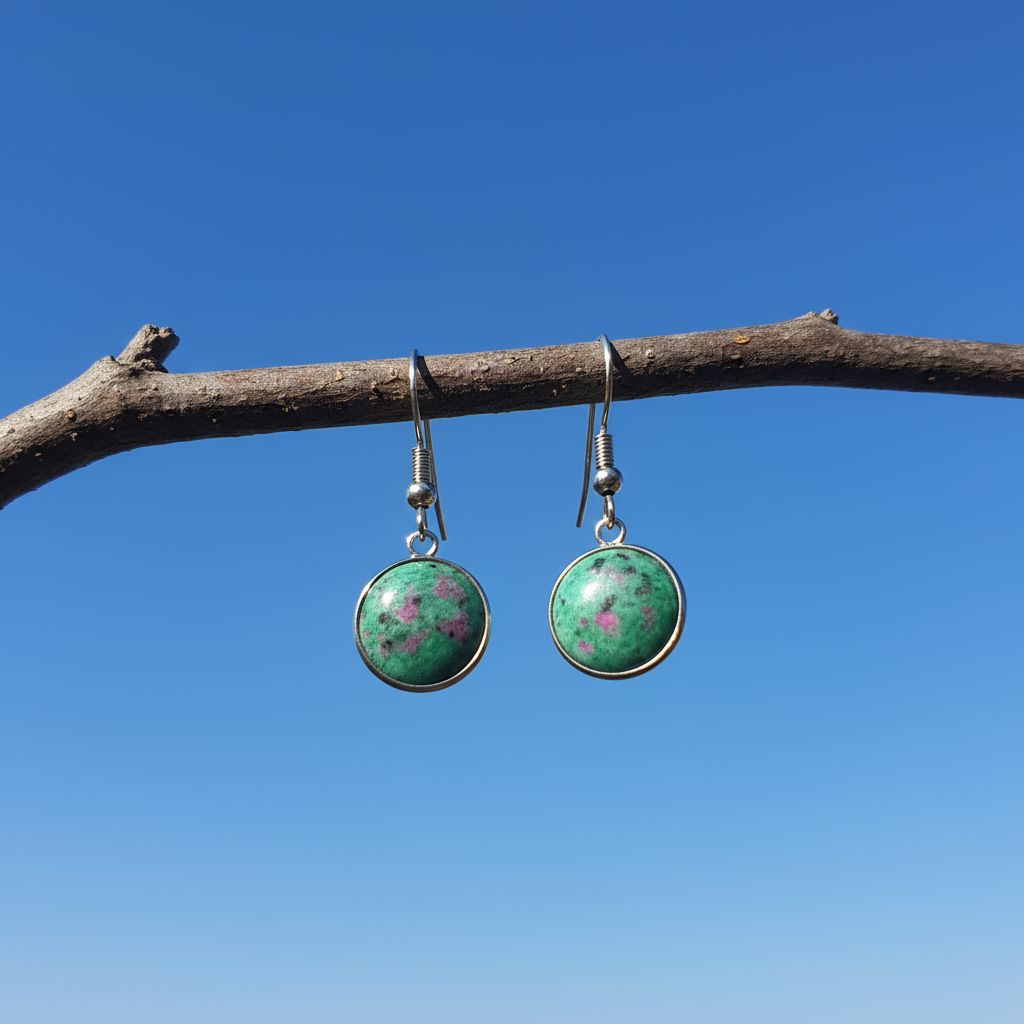 Collectie oorbellen met ronde 12mm edelstenen in zilver hypoallergeen roestvrij staal