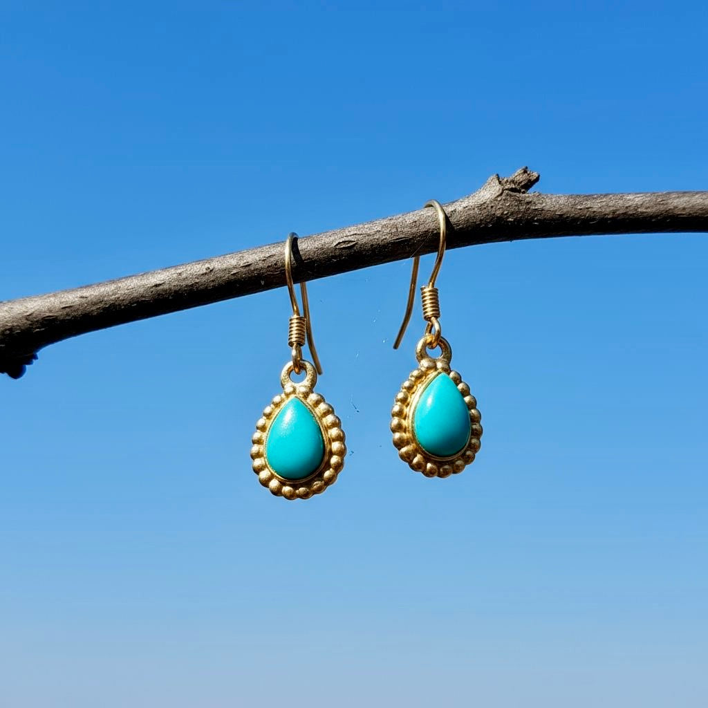 Collectie druppelvormige oorbellen met edelstenen in goud roestvrij staal