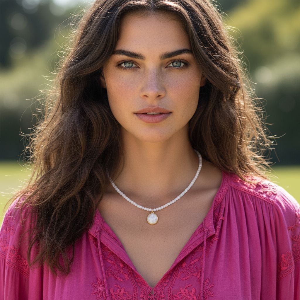 Moonstone necklace and pendant