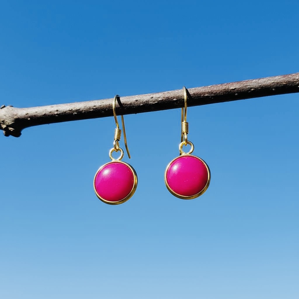 Collectie oorbellen met 10mm ronde edelstenen in goud hypoallergeen roestvrij staal