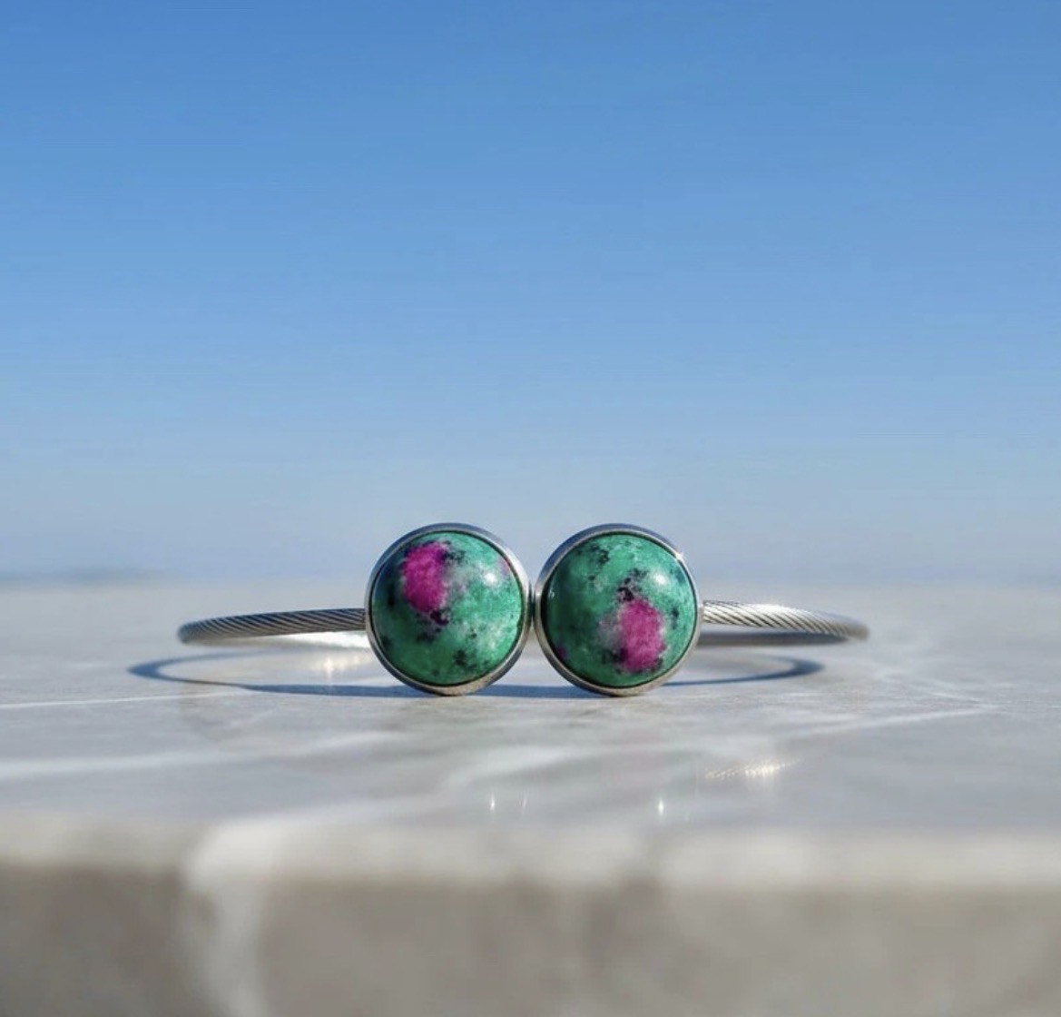 Collectie armbanden met edelstenen in zilver roestvrij staal