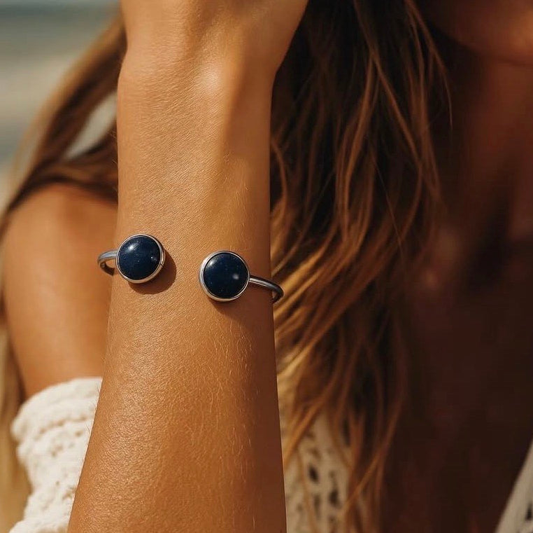 Collectie armbanden met edelstenen in zilver hypoallergeen roestvrij staal