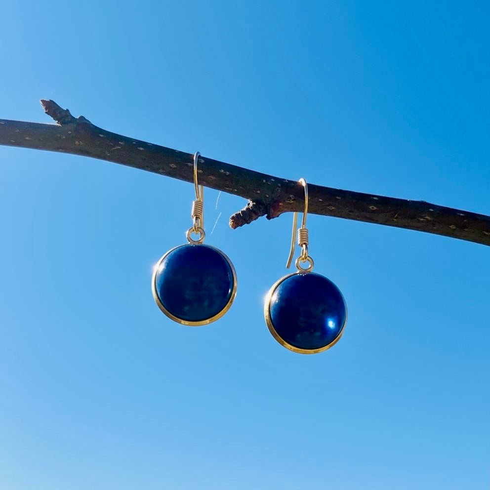 Collectie oorbellen met ronde 12mm edelstenen in goud hypoallergeen roestvrij staal