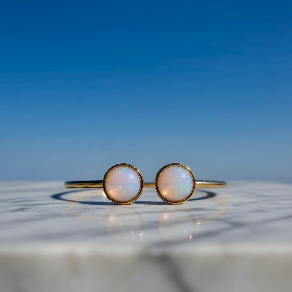 Collectie armbanden met edelstenen in verguld roestvrij staal