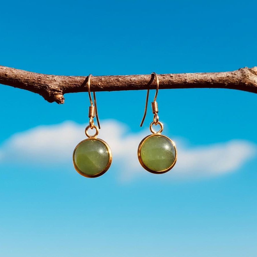 Collectie oorbellen met 10mm ronde edelstenen in goud hypoallergeen roestvrij staal