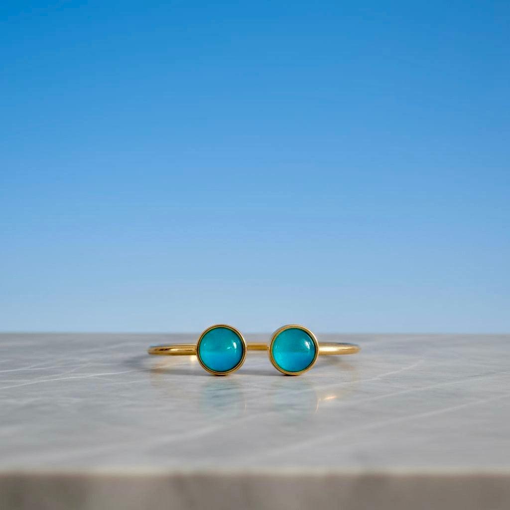 Collectie armbanden met edelstenen in verguld roestvrij staal