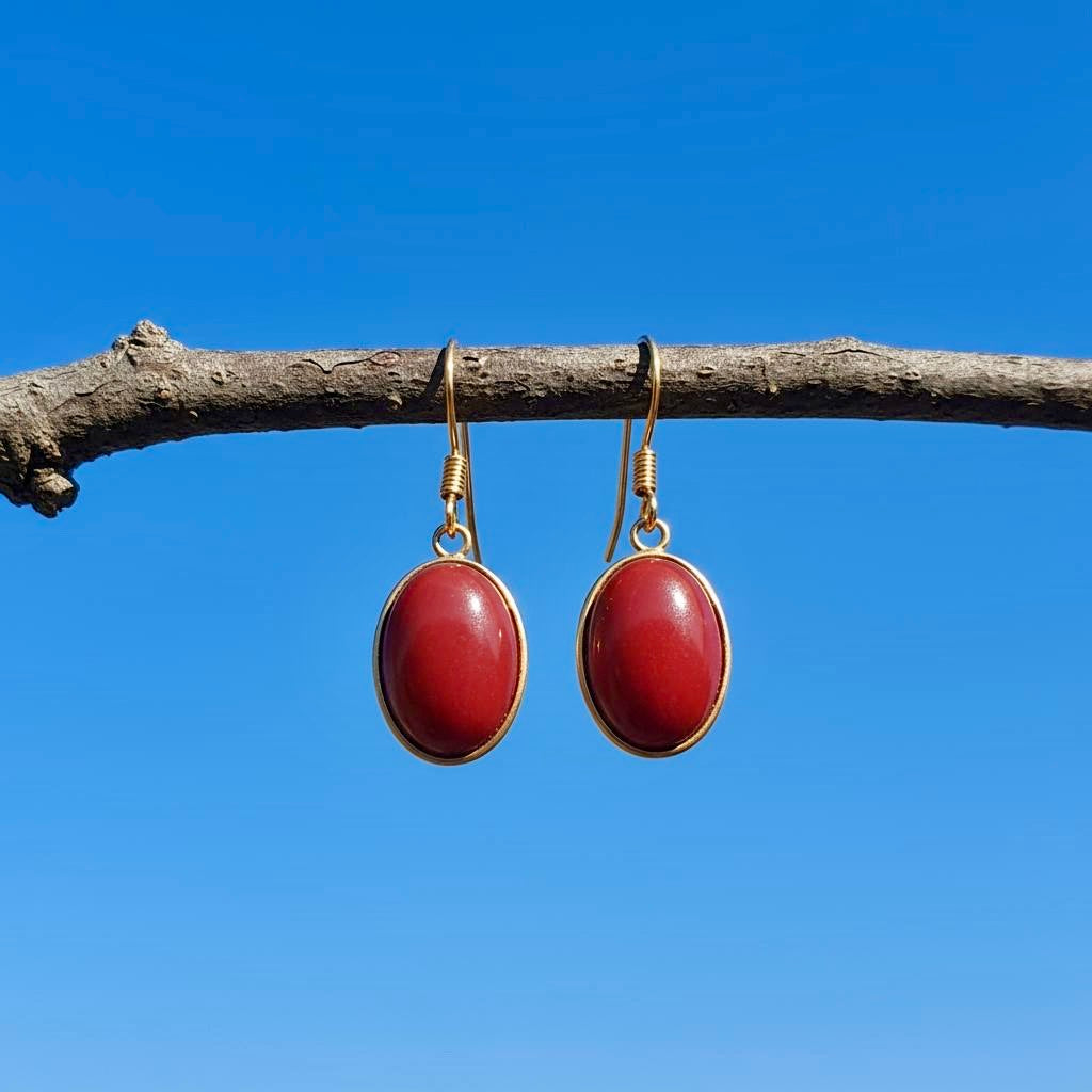 Collectie ovale oorbellen met edelstenen in goud hypoallergeen roestvrij staal