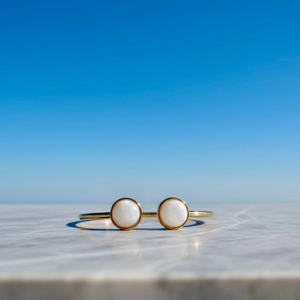 Collectie armbanden met edelstenen in verguld roestvrij staal