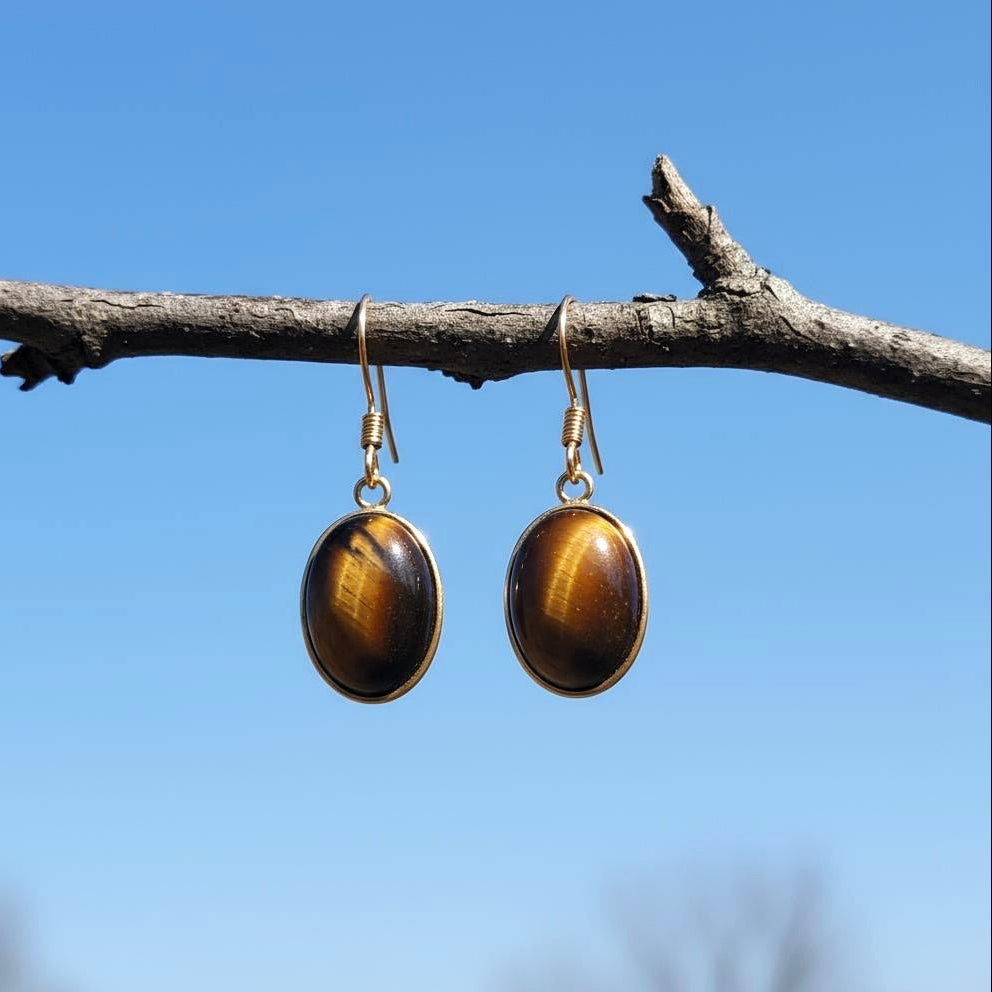 Collectie ovale oorbellen met edelstenen in goud hypoallergeen roestvrij staal