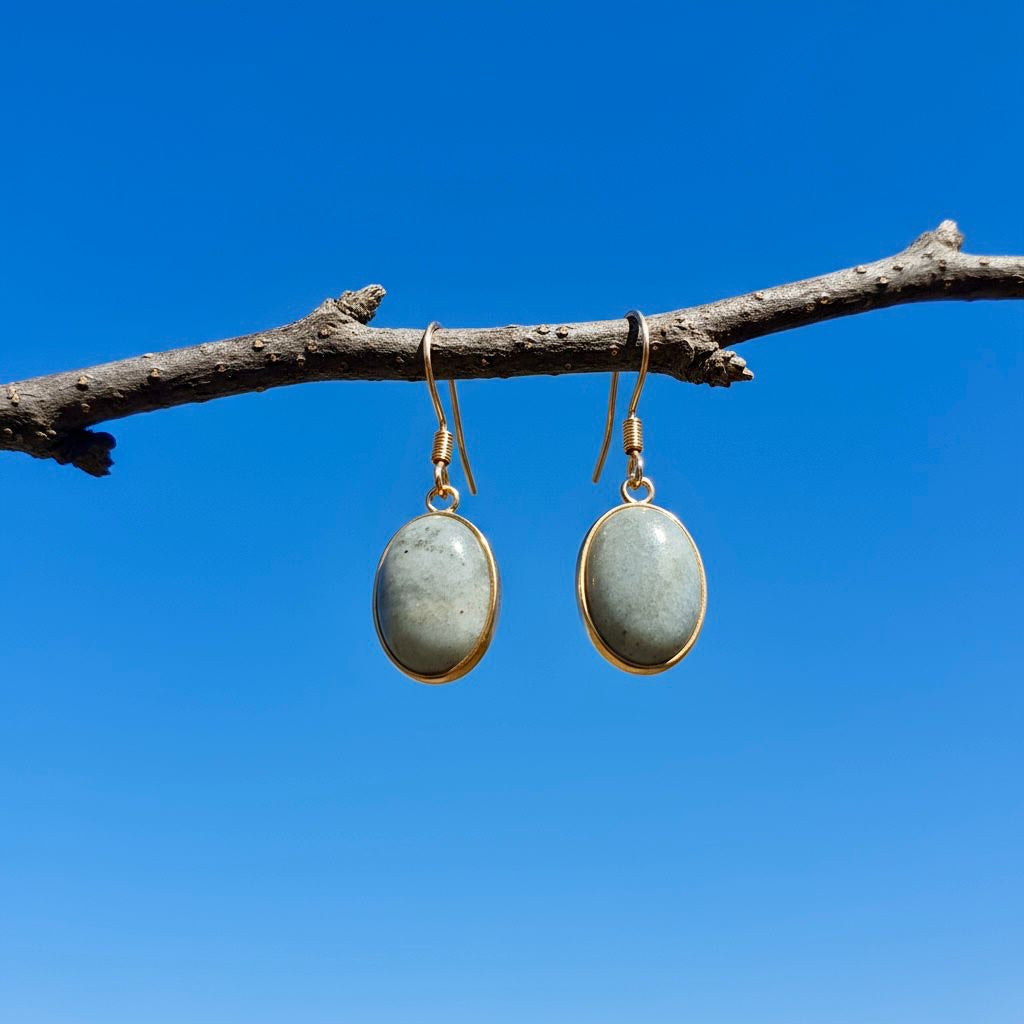 Collectie ovale oorbellen met edelstenen in goud hypoallergeen roestvrij staal