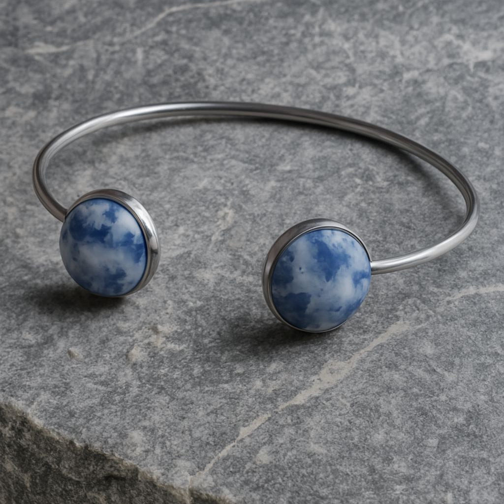 Collectie armbanden met edelstenen in zilver hypoallergeen roestvrij staal