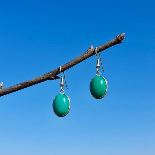 Collectie ovale oorbellen edelstenen in zilver hypoallergeen roestvrij staal