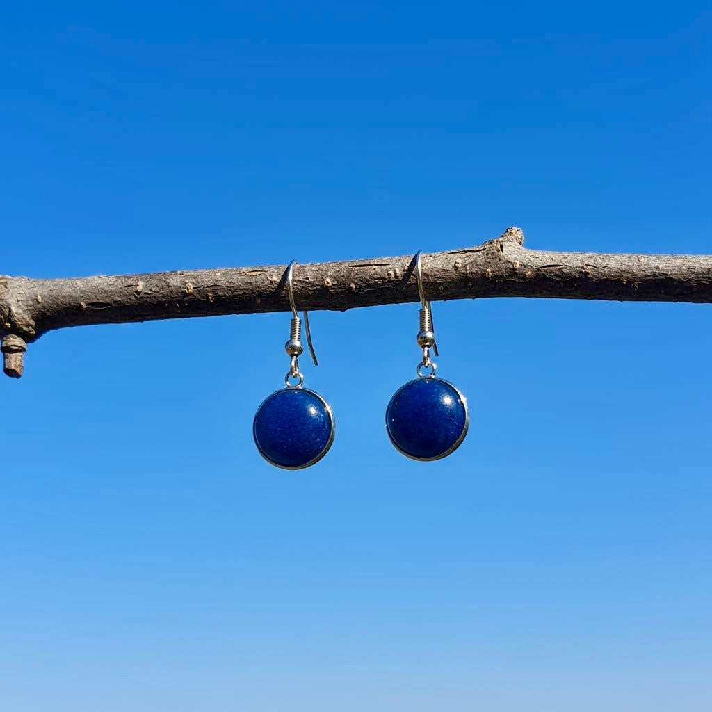 Collectie oorbellen met ronde 12mm edelstenen in zilver hypoallergeen roestvrij staal