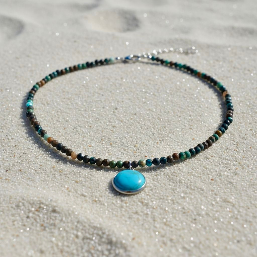 Afrikaanse turquoise ketting met turquoise hanger