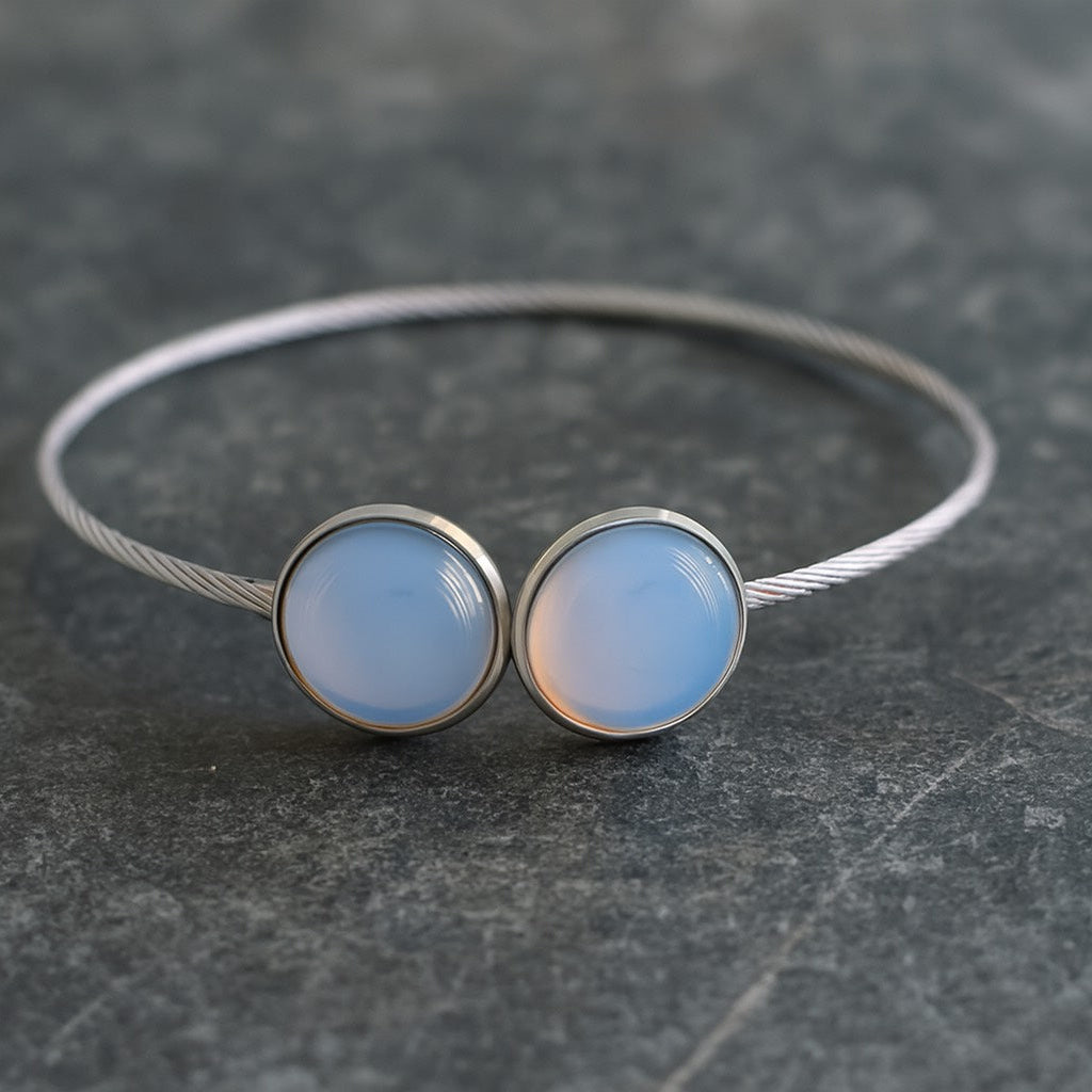 Collectie armbanden met edelstenen in zilver roestvrij staal