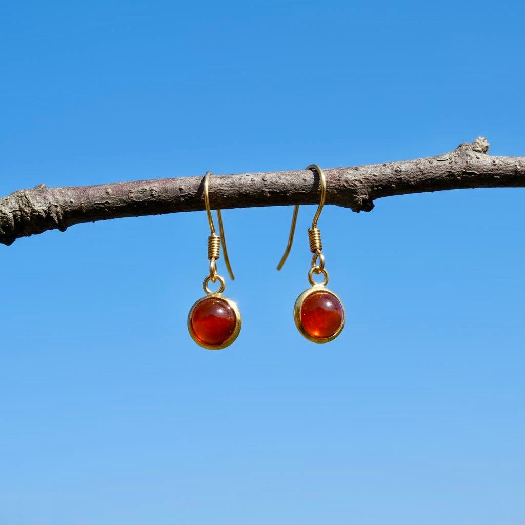 Collectie minimalistische oorbellen met ronde 6mm edelstenen in goud hypoallergeen roestvrij staal