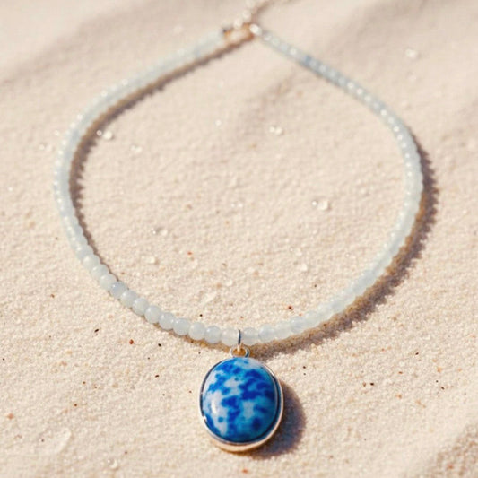Ketting van aquamarijn met sodaliet