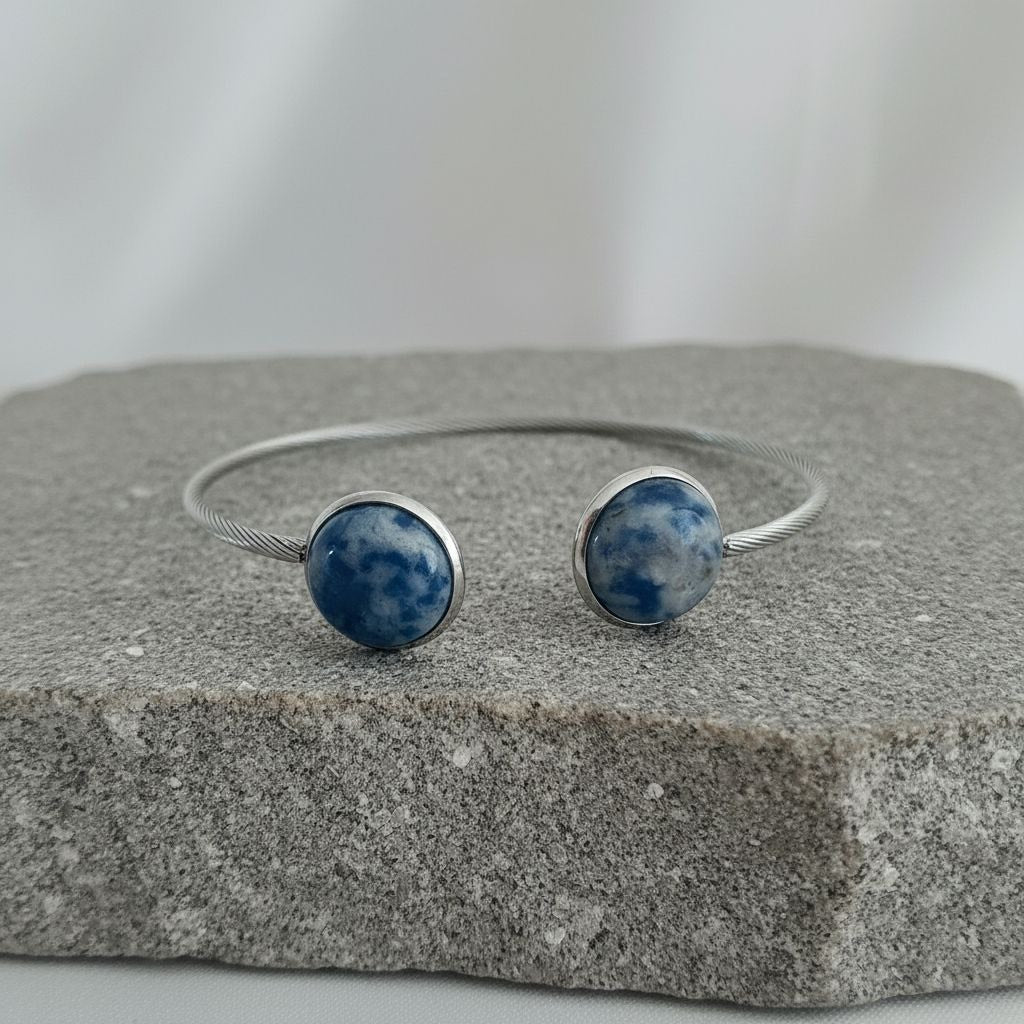 Collectie armbanden met edelstenen in zilver roestvrij staal