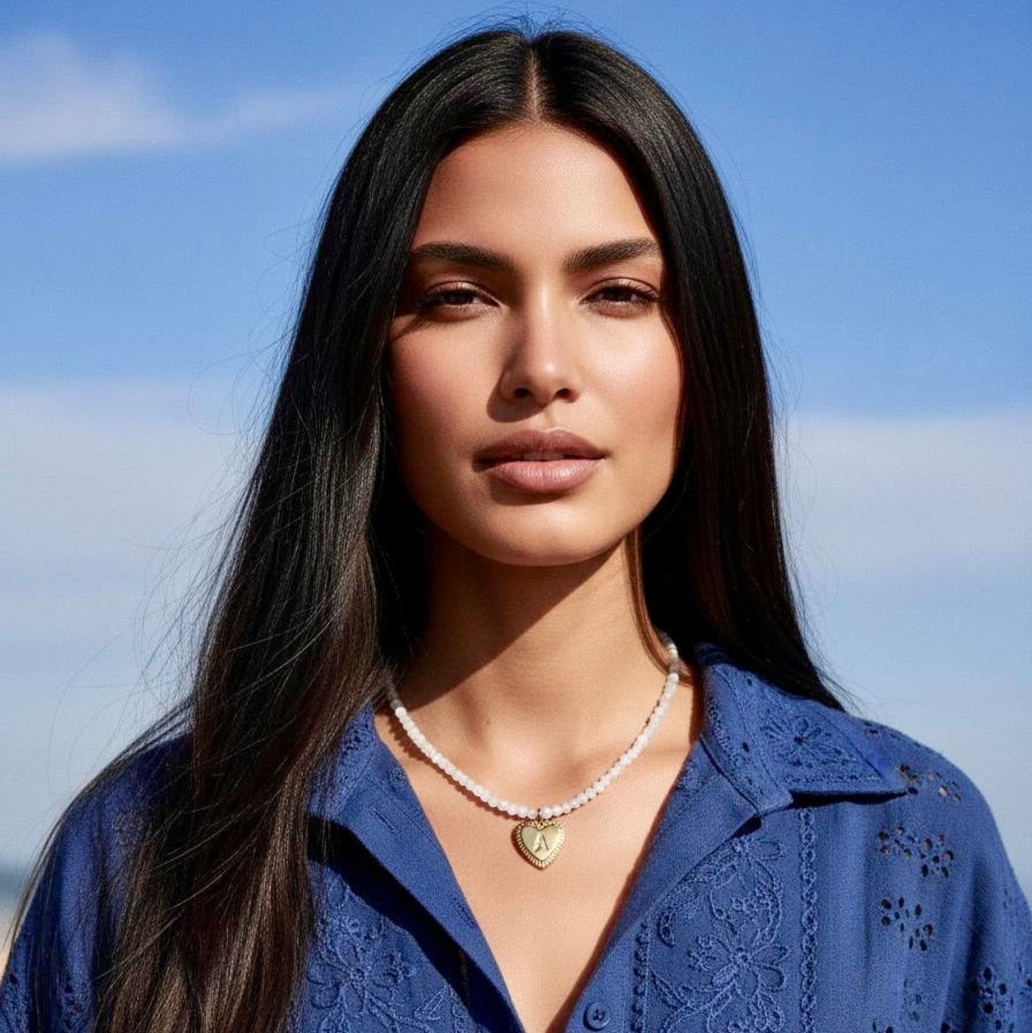 Gepersonaliseerde maansteen ketting met verguld hart