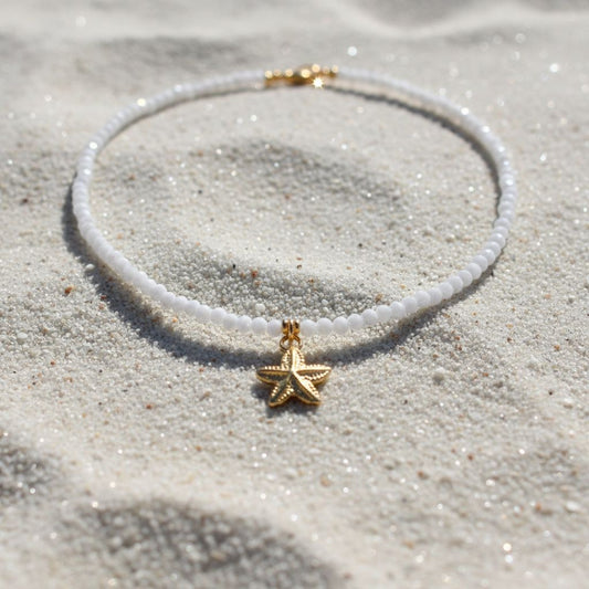 Ketting van maansteen met zeester